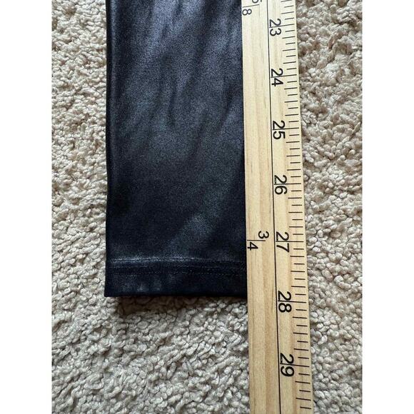 Spanx Faux Leather Pull On High Waisted Shiny Black Leggings Women's Small - Picture 10 of 10